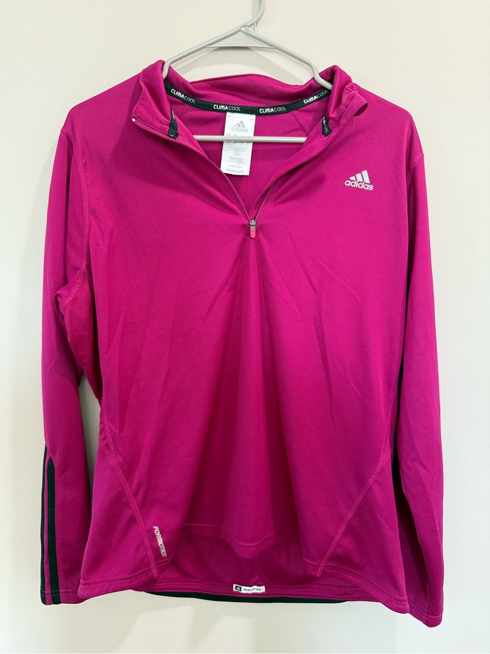 adidas Magenta/Pink Athletic Quarter-Zip Top